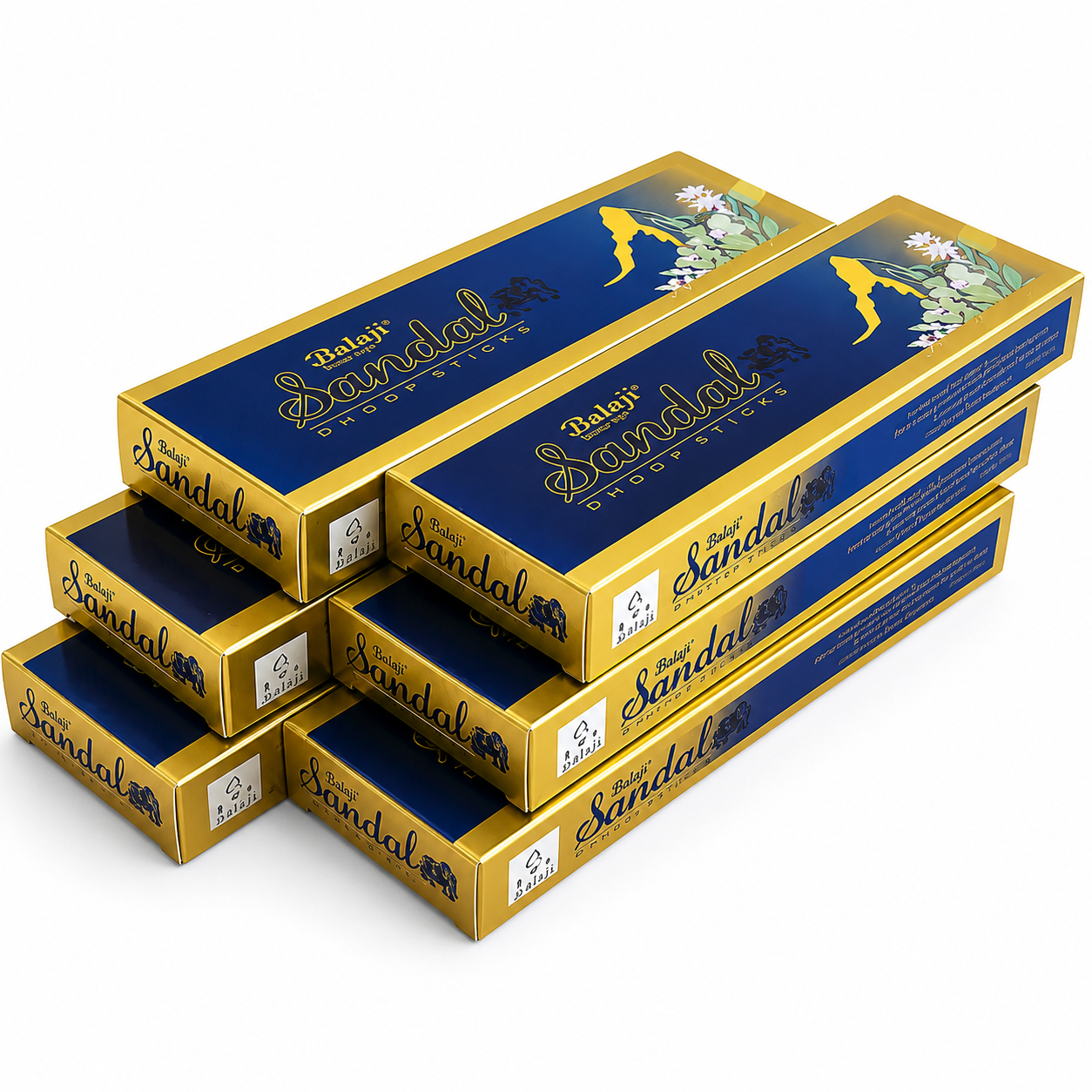 Balaji Dhoop Sandal Sticks Pack of 6 and 10 Sticks Each - Image 2